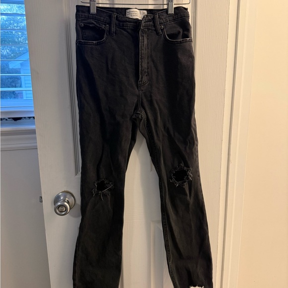Abercrombie & Fitch Black Straight Leg Jeans - Picture 2 of 3